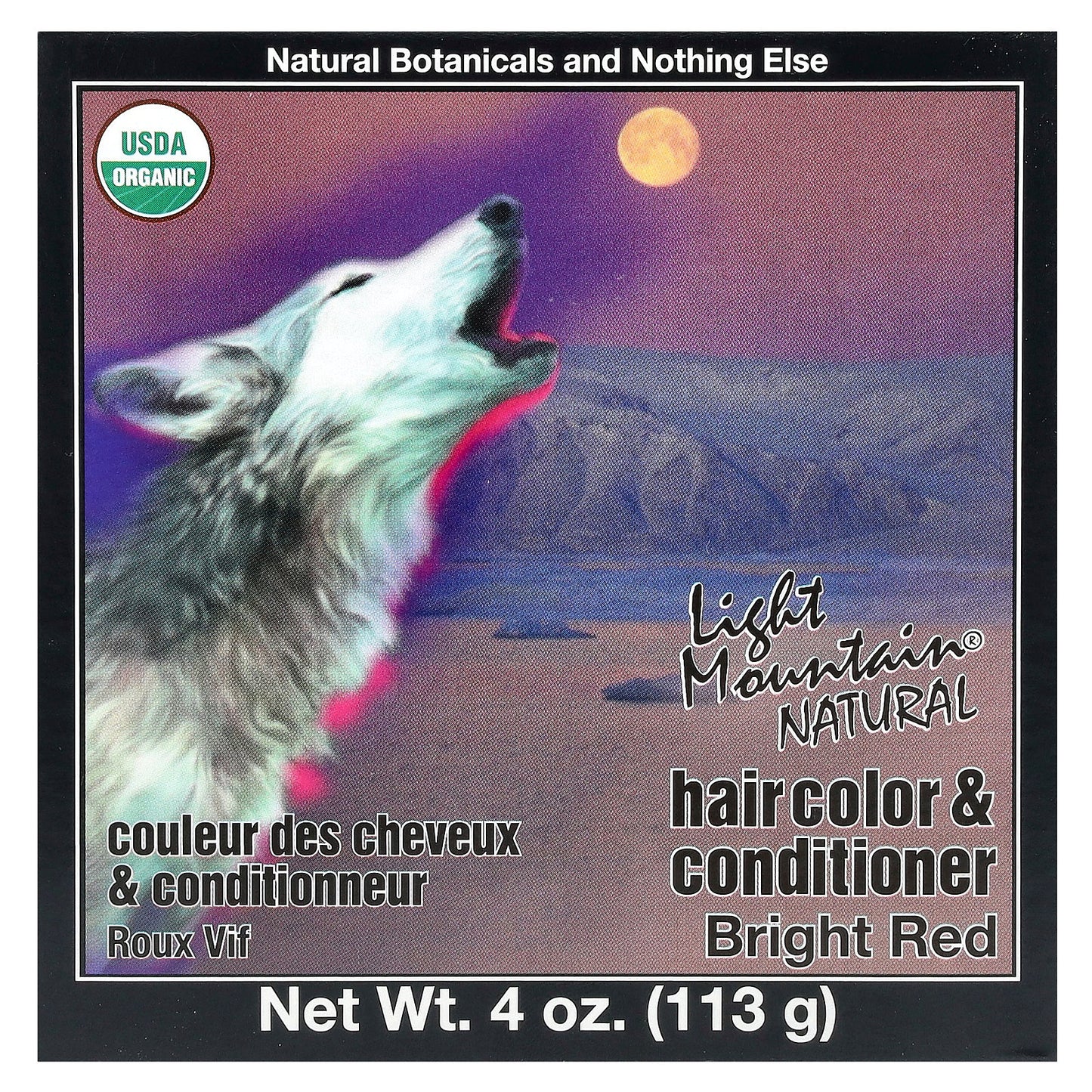 Light Mountain, Natural Hair Color & Conditioner, Bright Red, 4 oz (113 g)