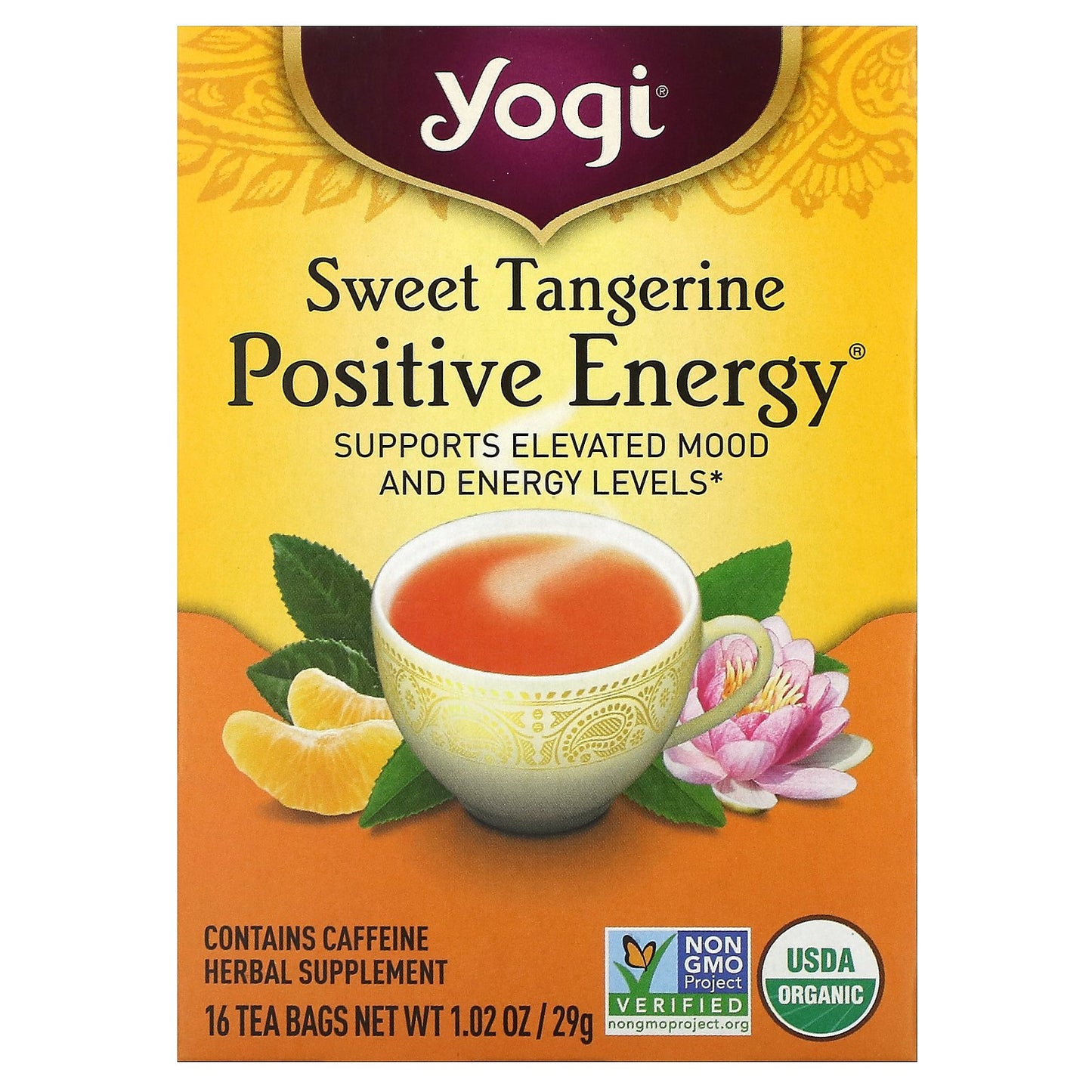 Yogi Tea, Positive Energy, Sweet Tangerine, 16 Tea Bags, 1.02 oz (29 g)