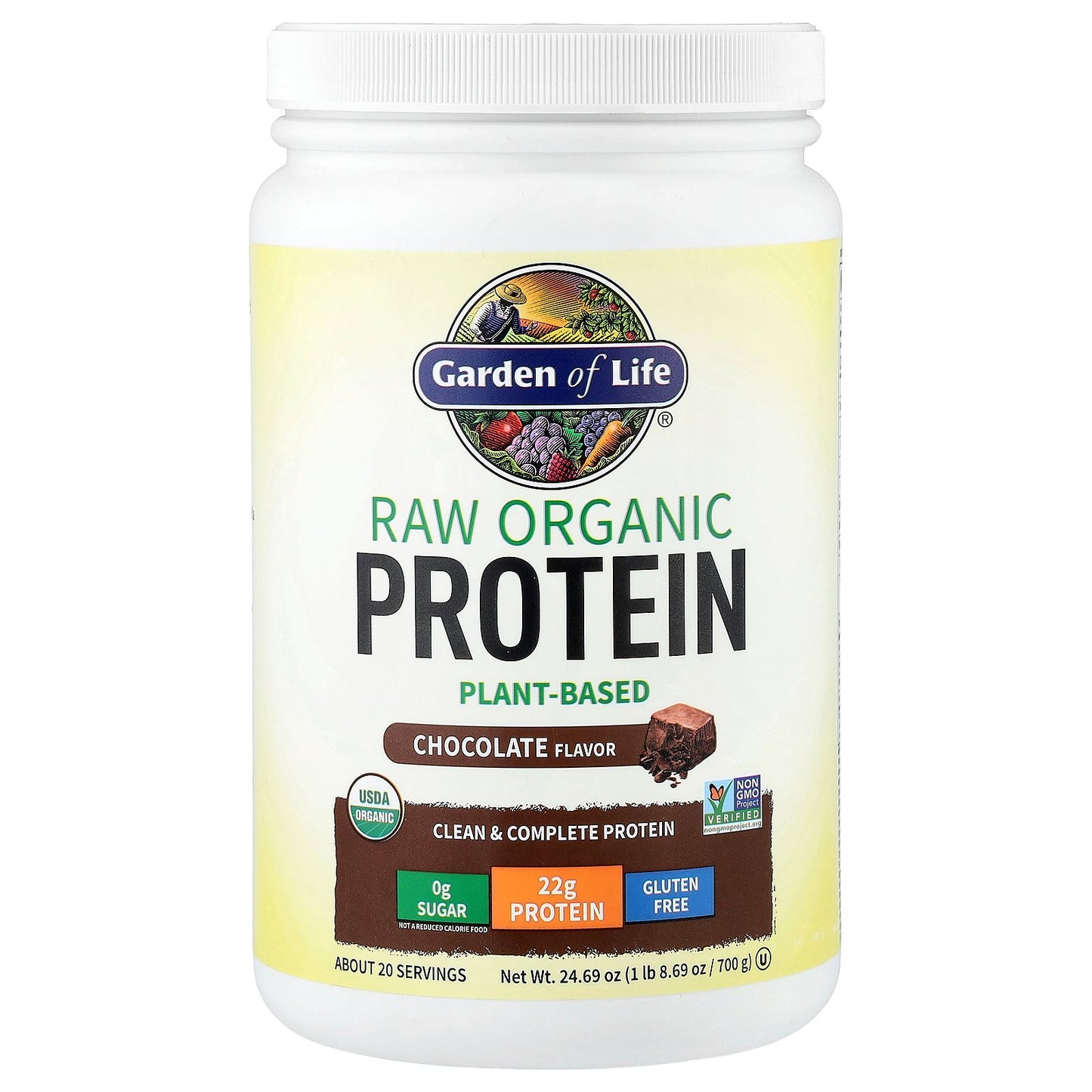 Garden of Life, RAW Organic Protein, Chocolate, 1 lb 8.69 oz (700 g)