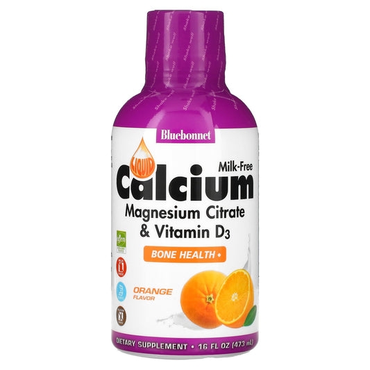 Bluebonnet Nutrition, Liquid Calcium Magnesium Citrate & Vitamin D3, Orange , 16 fl oz (473 ml)