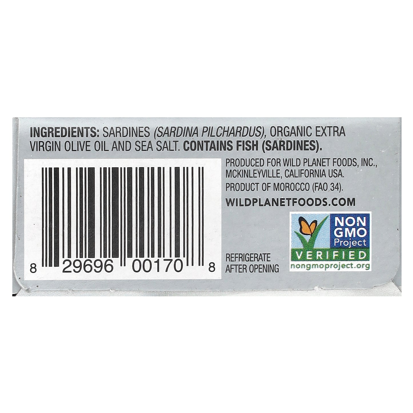 Wild Planet, Wild Sardines, Skinless & Boneless Fillets in Extra Virgin Olive Oil, 4.25 oz (120 g)