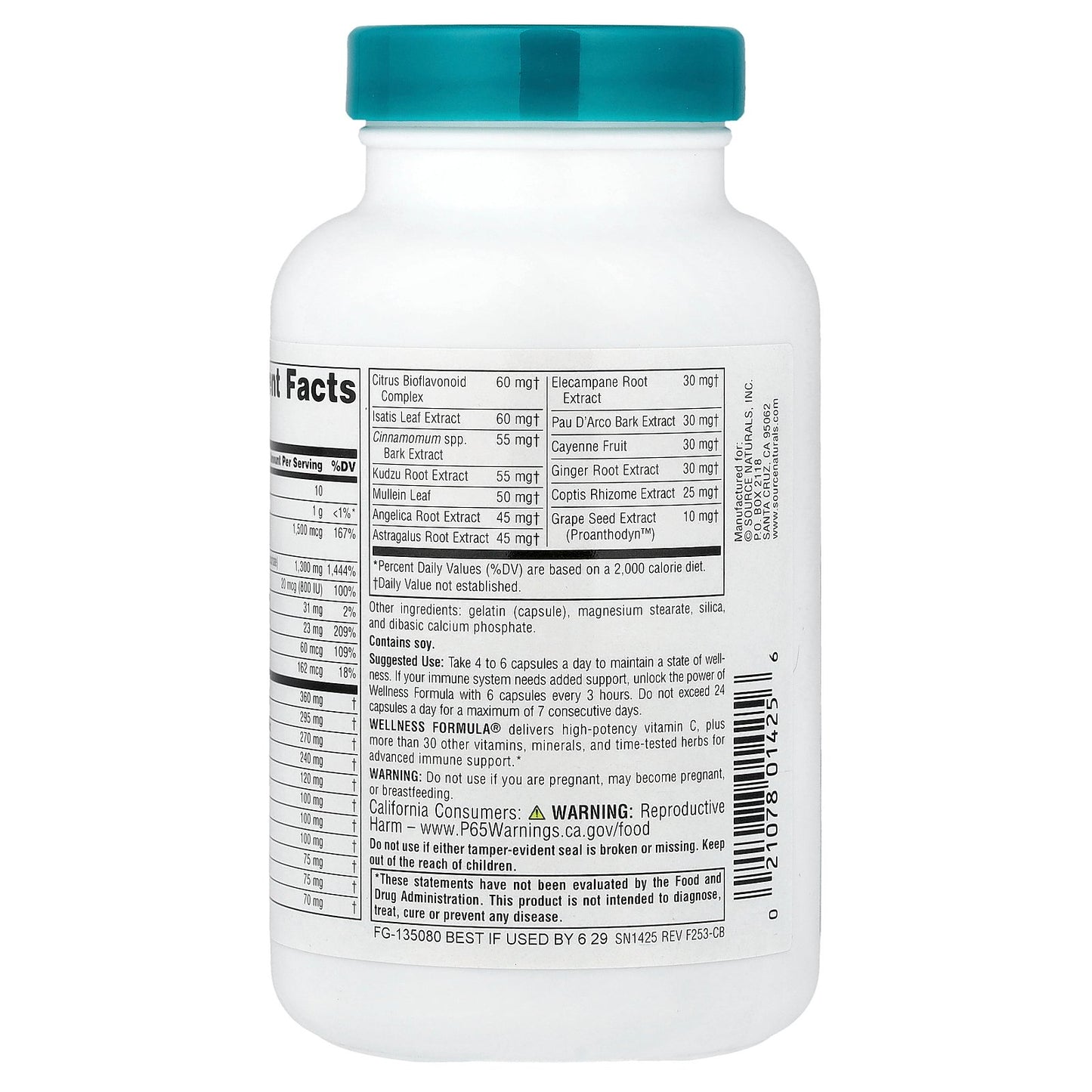 Source Naturals, Wellness Formula®, Advanced Immune Support, 120 Capsules