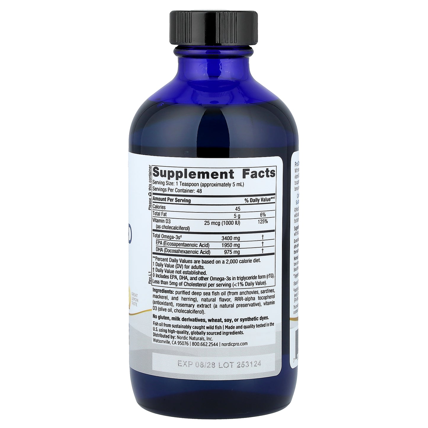 Nordic Naturals, ProOmega®-D Xtra, Great Lemon, 8 fl oz (237 ml)