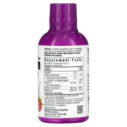 Bluebonnet Nutrition, Liquid Calcium, Magnesium Citrate & Vitamin D3, Strawberry, 16 fl oz (473 ml)