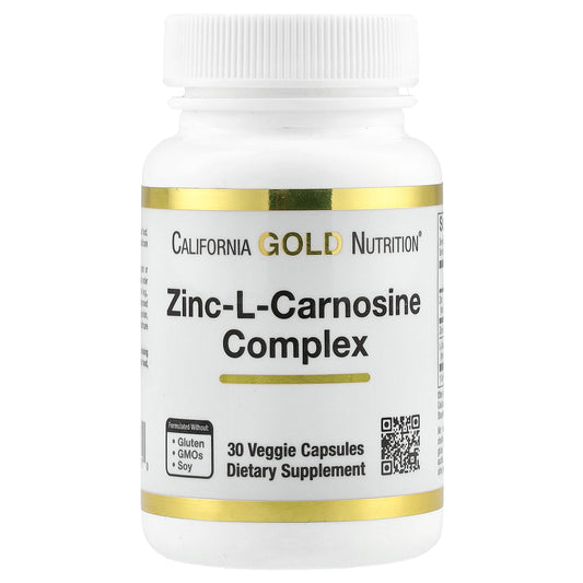 California Gold Nutrition, Zinc-L-Carnosine Complex, 30 Veggie Capsules