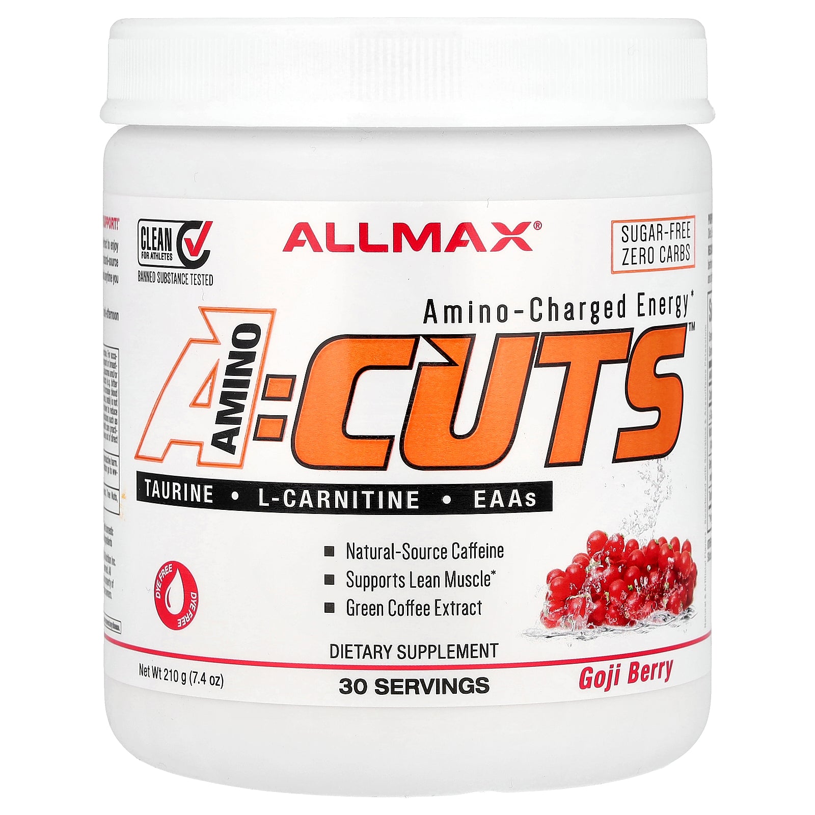 ALLMAX, ACUTS™, Amino-Charged Energy, Goji Berry, 7.4 oz (210 g)