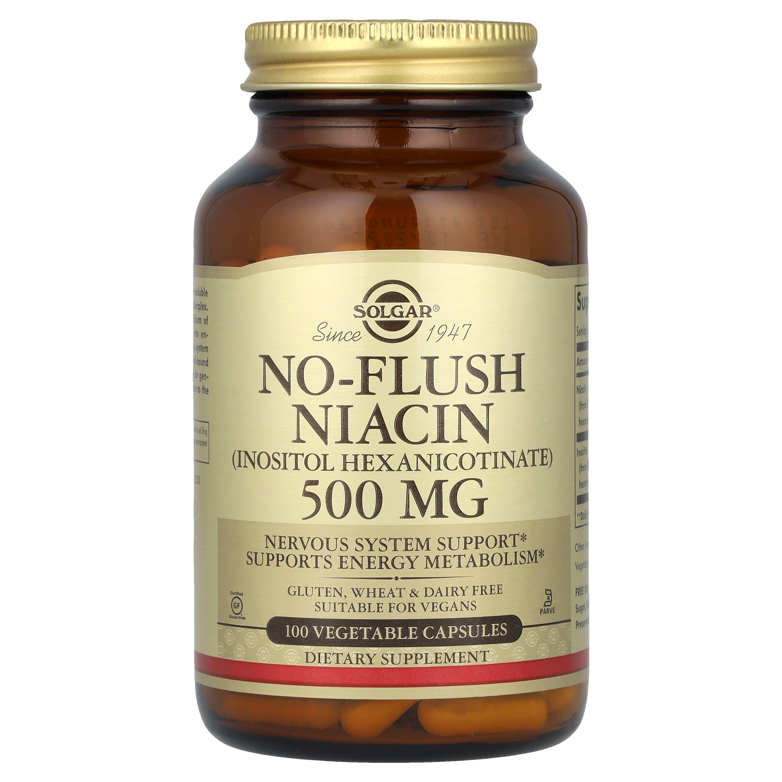 Solgar, No-Flush Niacin, 500 mg, 100 Vegetable Capsules