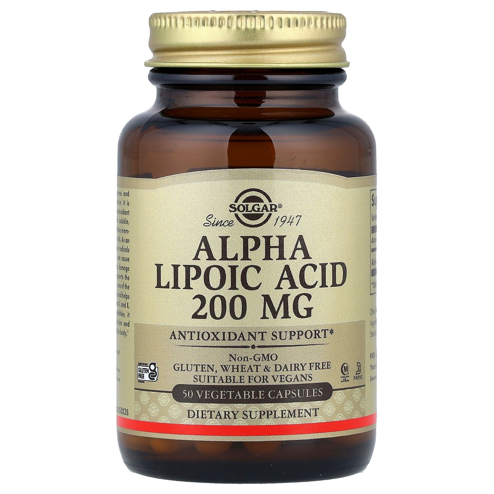 Solgar, Alpha Lipoic Acid, 200 mg, 50 Vegetable Capsules