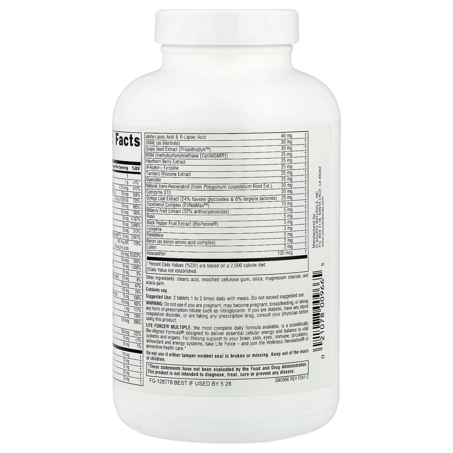 Source Naturals, Life Force Multiple®, No Iron, 120 Tablets