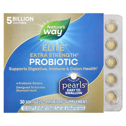 Nature's Way, Pearls® Elite™ Probiotic, 5 Billion CFU, 30 Softgels