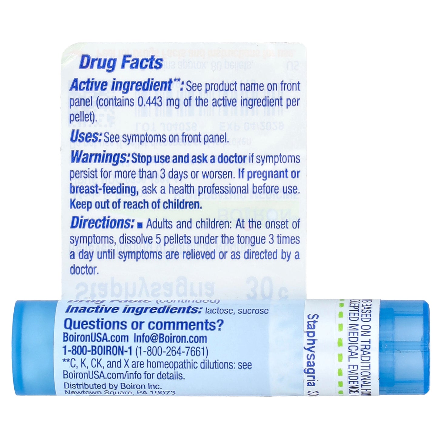 Boiron, Staphysagria, 30C, Itch Relief, Approx 80 Pellets