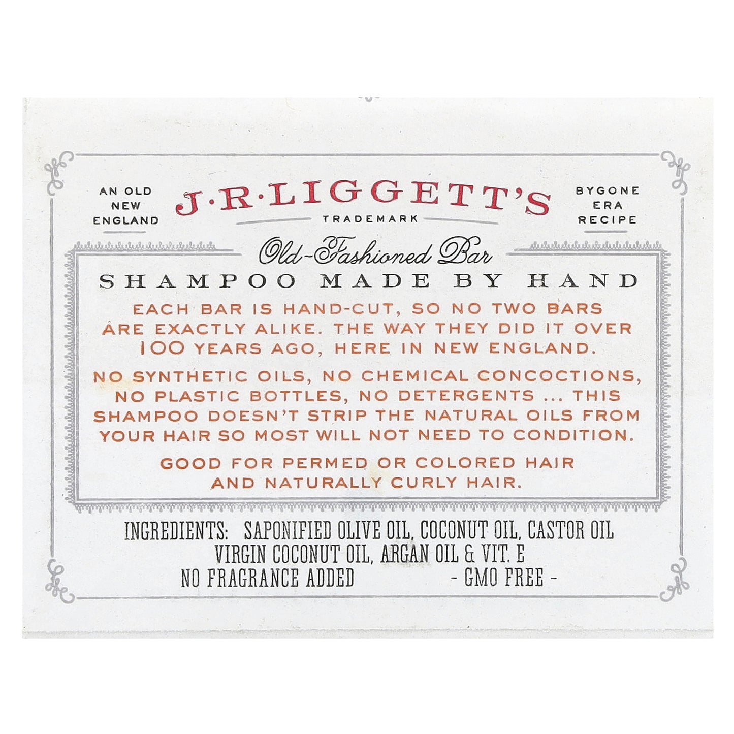 J.R. Liggett's, Old Fashioned Shampoo Bar, Coconut & Argan Oil, 3.5 oz (99 g)
