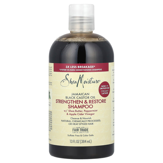 SheaMoisture, Jamaican Black Castor Oil, Strengthen & Restore Shampoo, 13 fl oz (384 ml)