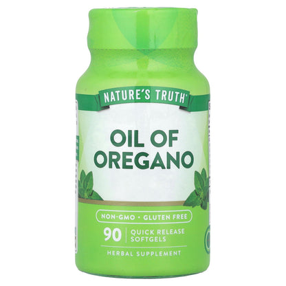 Nature's Truth, Oil Of Oregano, 90 Quick Release Softgels (1,500 mg per Softgel)