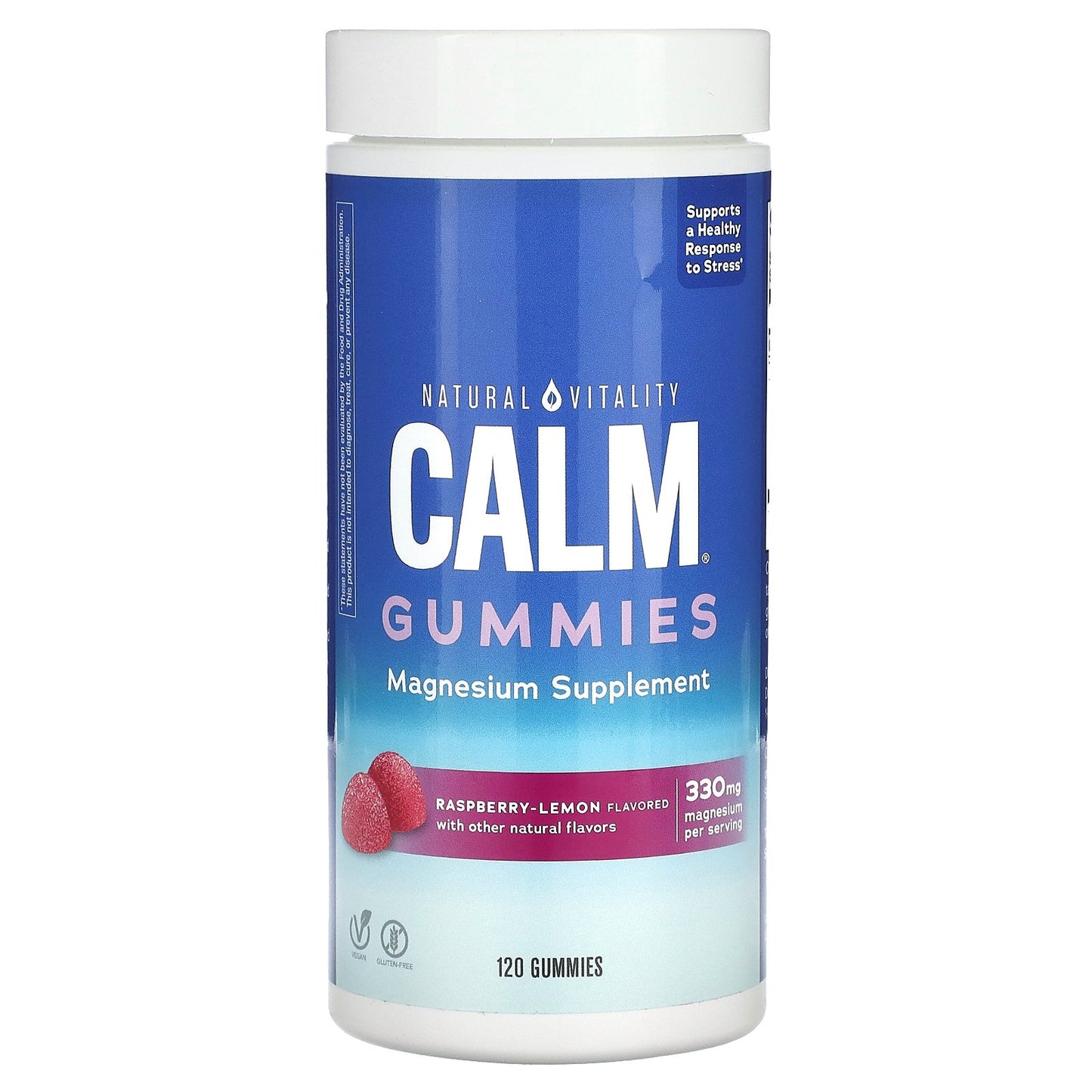 Natural Vitality, CALM Gummies, Magnesium Supplement, Raspberry-Lemon, 120 Gummies (82.5 mg per Gummy)