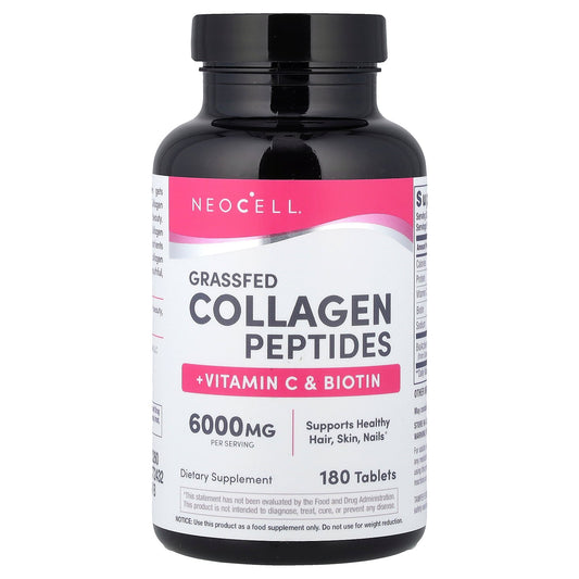 NeoCell, Grassfed Collagen Peptides + Vitamin C & Biotin, 180 Tablets