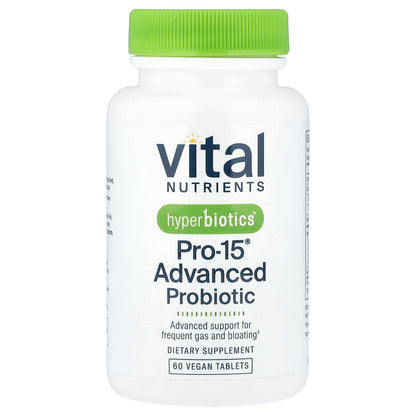 Vital Nutrients, Hyperbiotics®, Pro-15® Advanced Probiotic, 60 Vegan Tablets