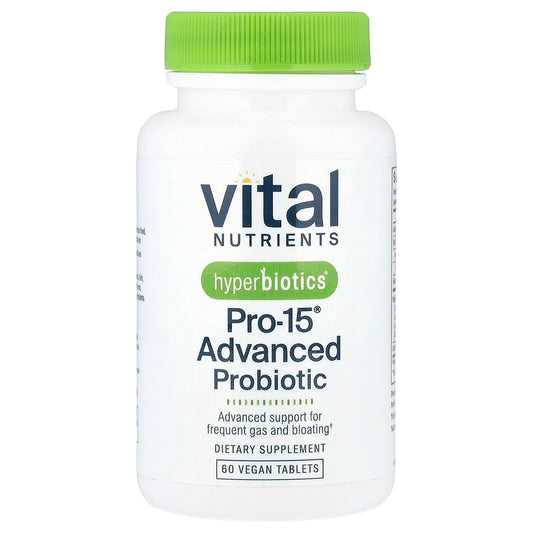 Vital Nutrients, Hyperbiotics®, Pro-15® Advanced Probiotic, 60 Vegan Tablets