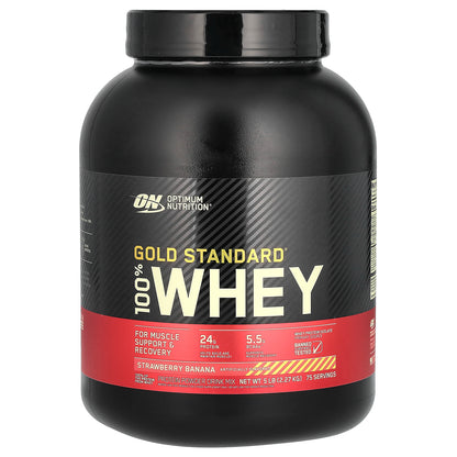 Optimum Nutrition, Gold Standard® 100% Whey, Strawberry Banana, 5 lb (2.27 kg)