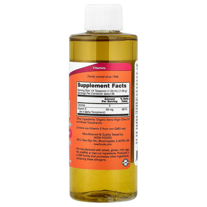 NOW Foods, Vitamin E-Oil with Mixed Tocopherols, 58 mg (87 IU), 4 fl oz (118 ml)