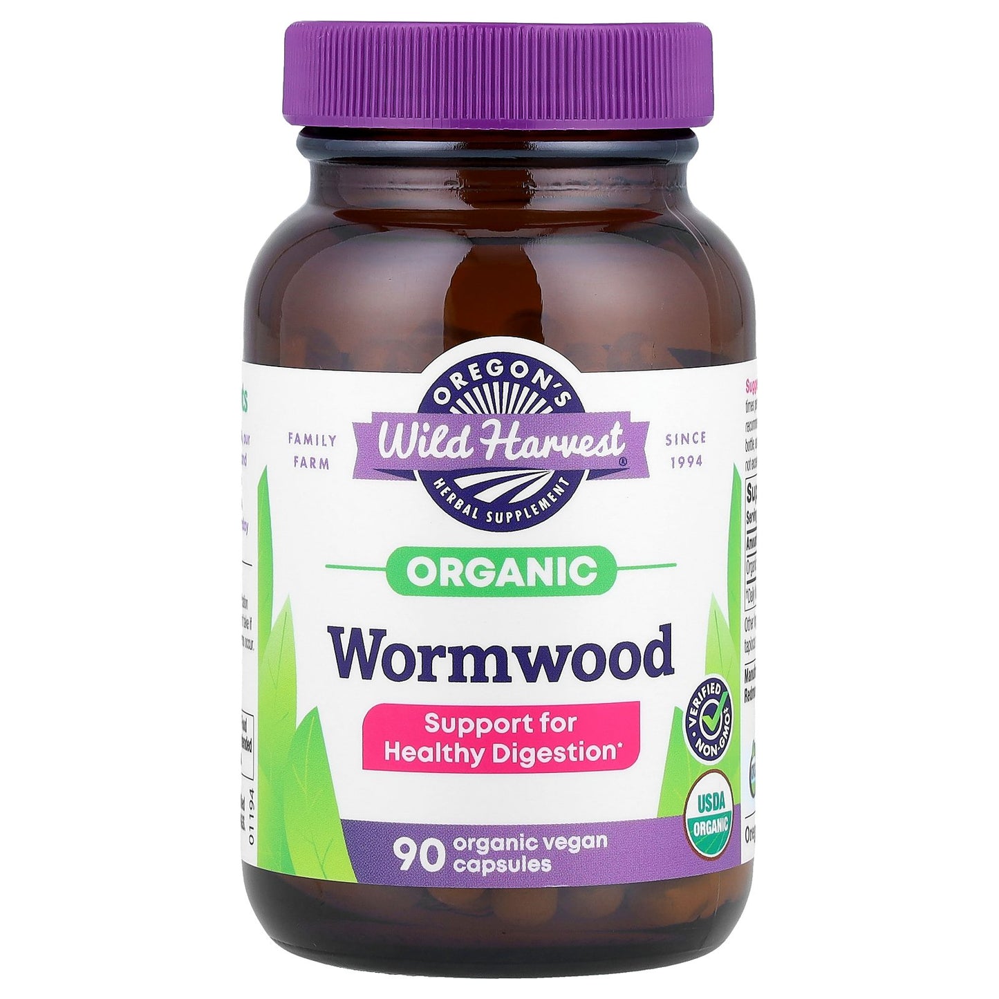 Oregon's Wild Harvest, Organic Wormwood, 90 Organic Vegan Capsules (260 mg per Capsule)