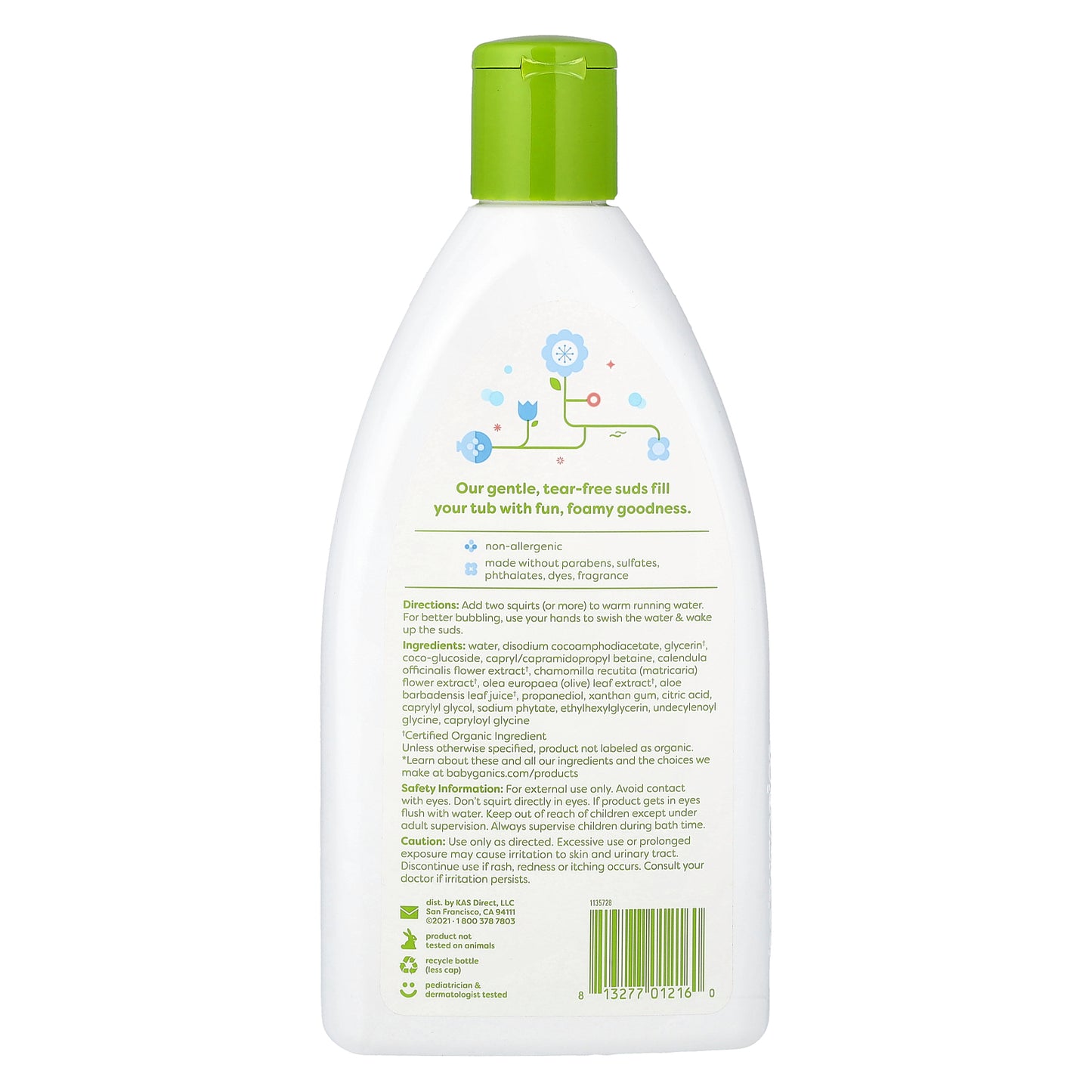 Babyganics, Bubble Bath, Fragrance Free, 20 fl oz (591 ml)