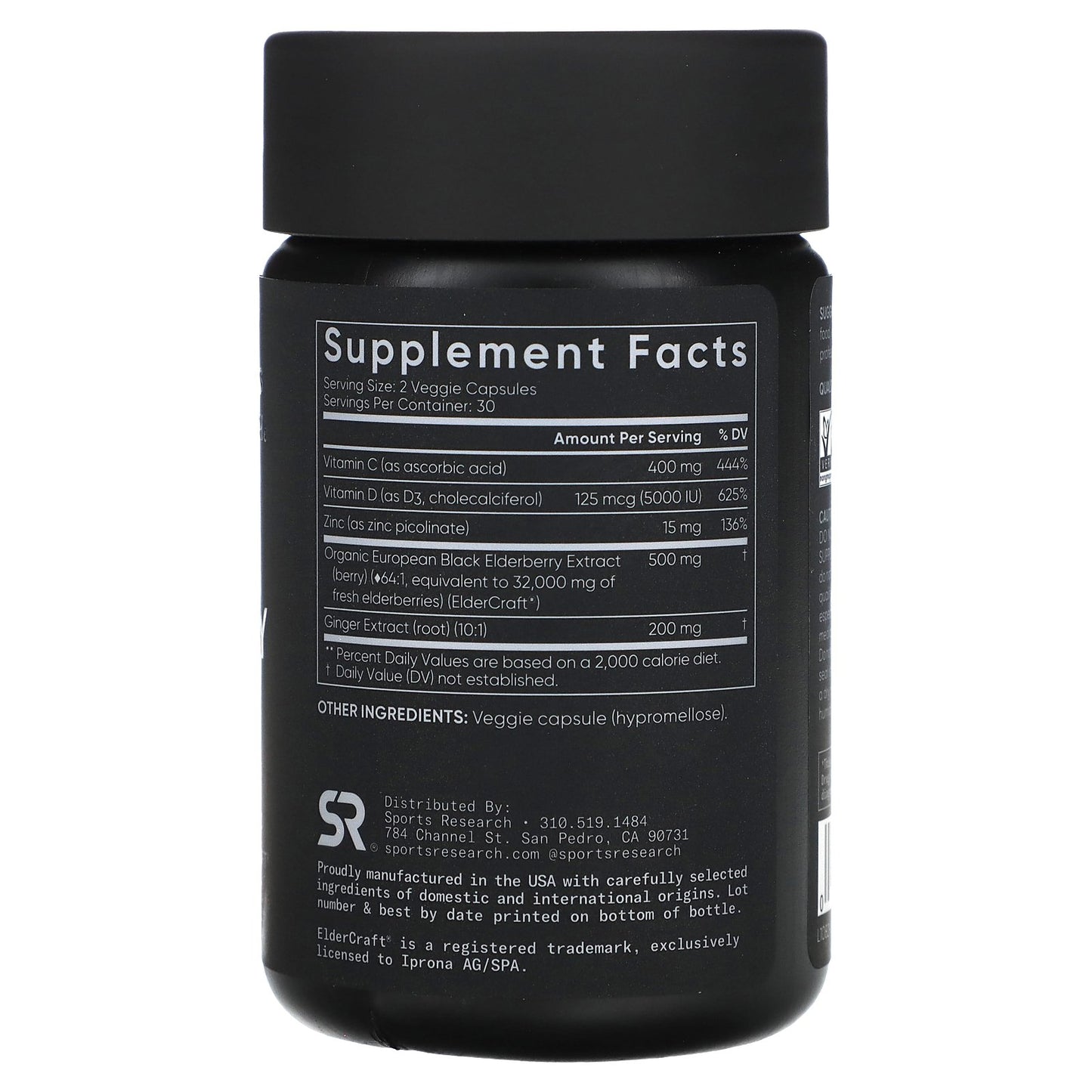 Sports Research, Elderberry, 60 Veggie Capsules