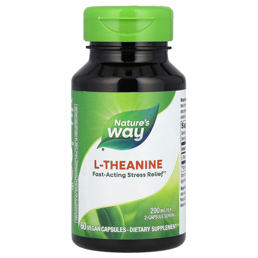 Nature's Way, L-Theanine, 200 mg, 60 Vegan Capsules (100 mg per Capsule)