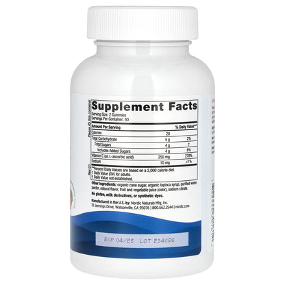 Nordic Naturals, Vitamin C Gummies, Tangerine, 120 Gummies (125 mg per Gummy)