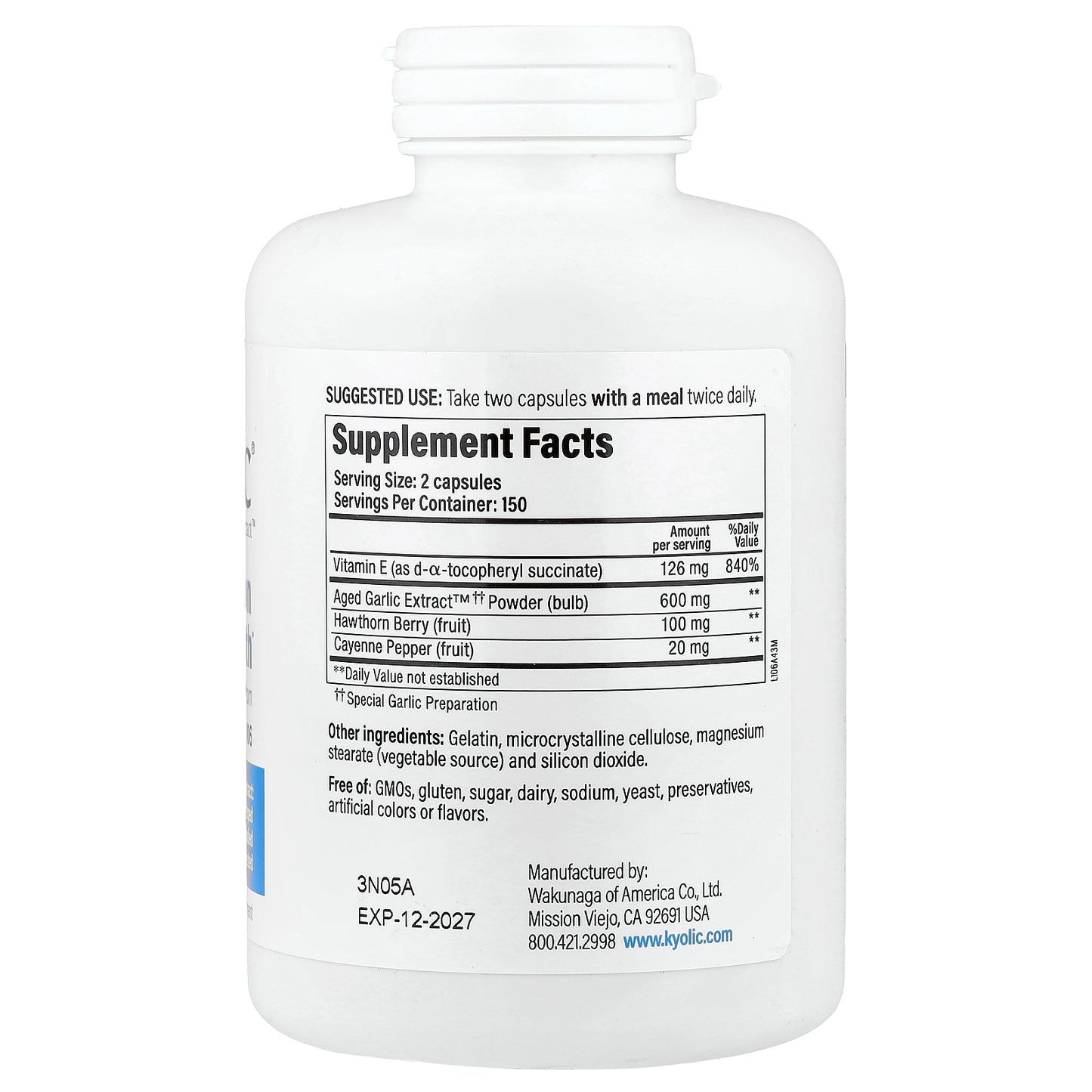 Kyolic, Aged Garlic Extract™, Circulation Health, Formula 106, 300 Capsules