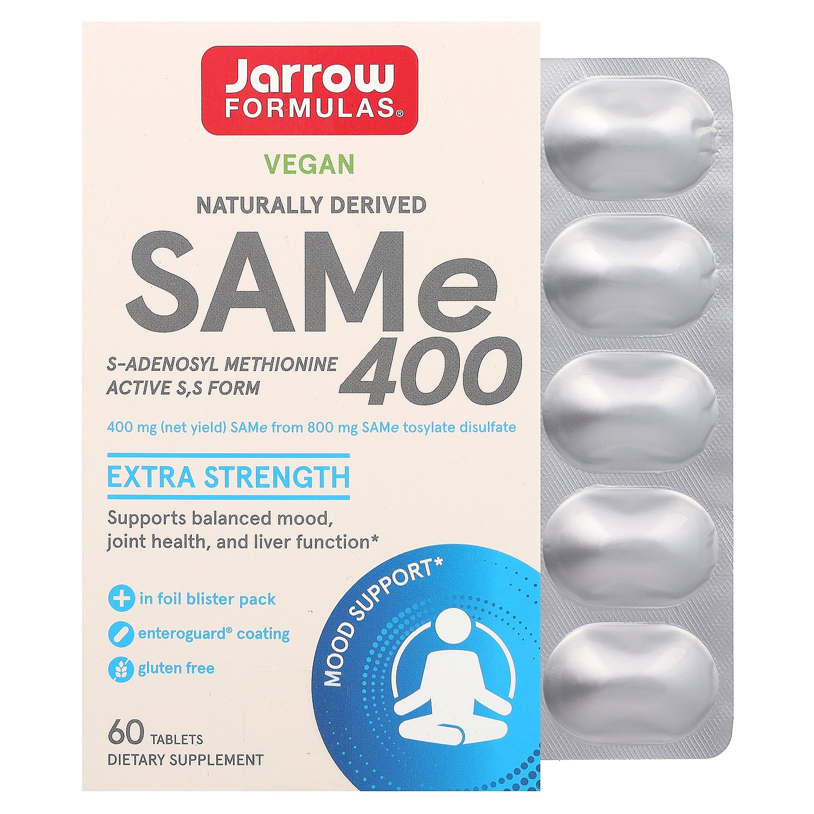 Jarrow Formulas, SAMe 400, 400 mg, 60 Tablets
