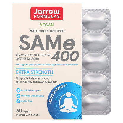 Jarrow Formulas, SAMe 400, 400 mg, 60 Tablets