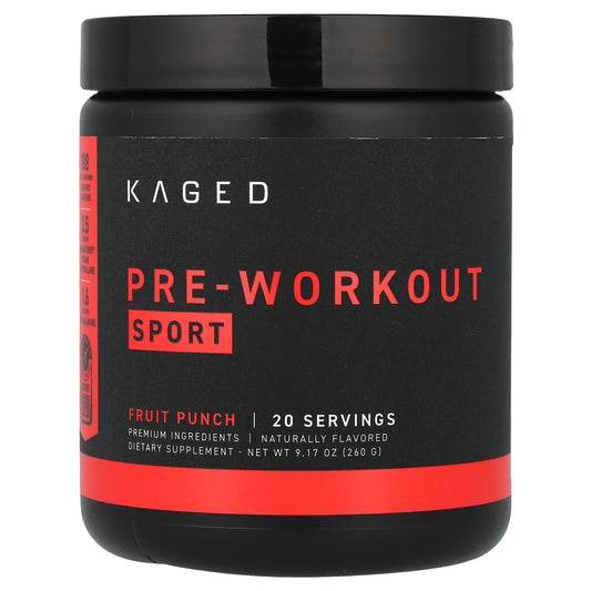 Kaged, PRE-KAGED, Sport, Pre-Workout, Fruit Punch, 9.59 oz (272 g)