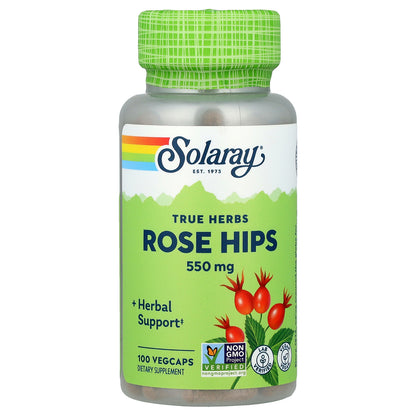 Solaray, True Herbs, Rose Hips, 550 mg, 100 VegCaps