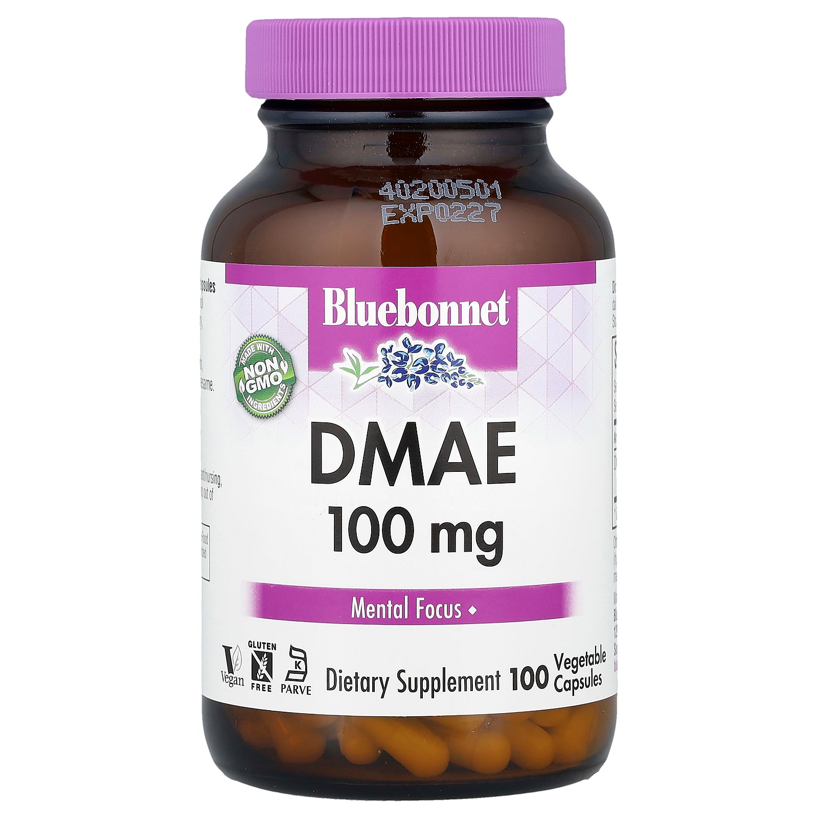 Bluebonnet Nutrition, DMAE, 100 mg, 100 Vegetable Capsules