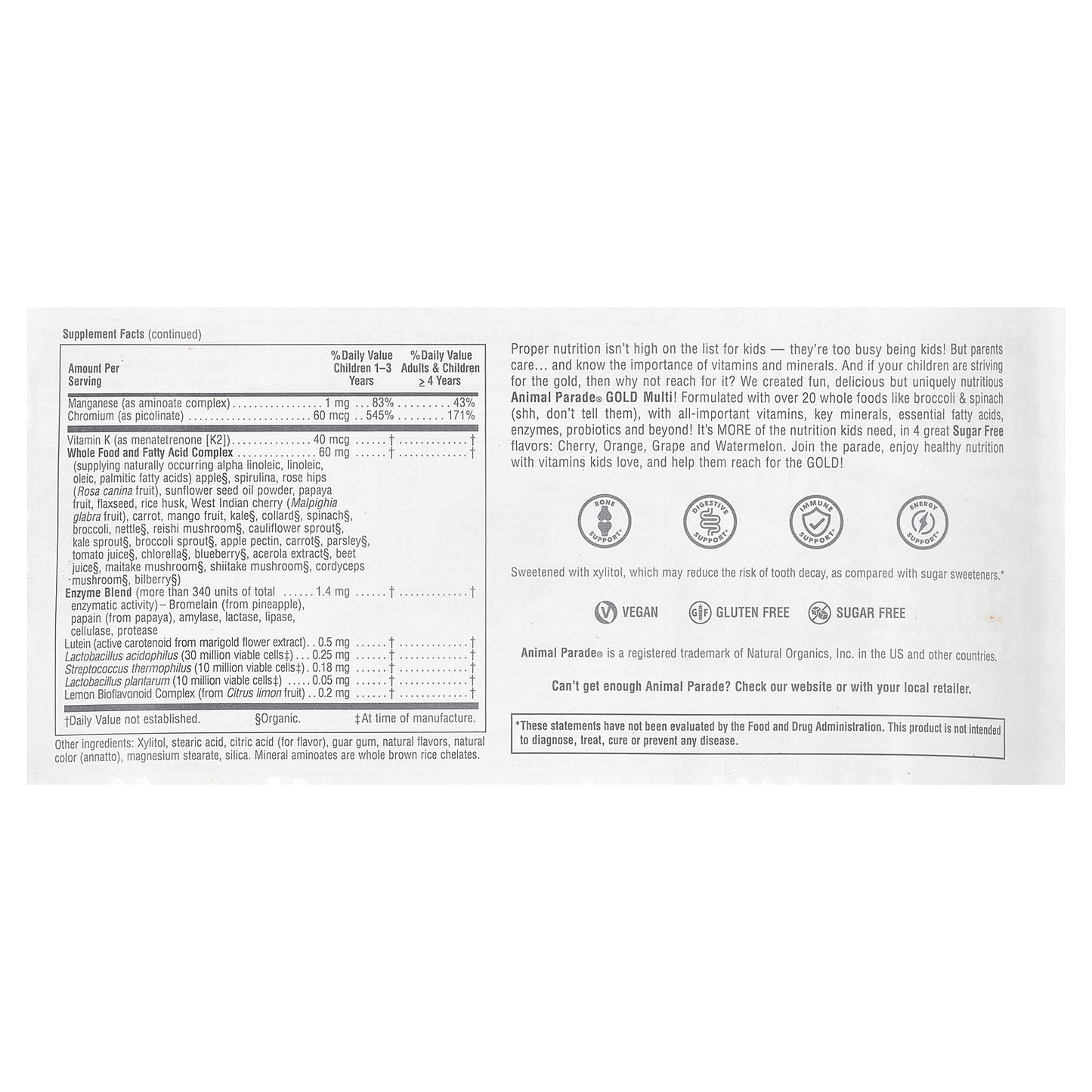 NaturesPlus, Animal Parade Gold, Children's Chewable Multivitamin Supplement, Watermelon, 120 Animal-Shaped Tablets