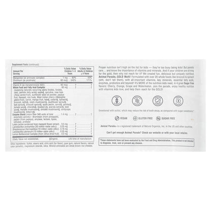 NaturesPlus, Animal Parade Gold, Children's Chewable Multivitamin Supplement, Watermelon, 120 Animal-Shaped Tablets