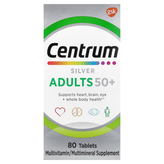 Centrum, Silver, Adults 50+, 80 Tablets