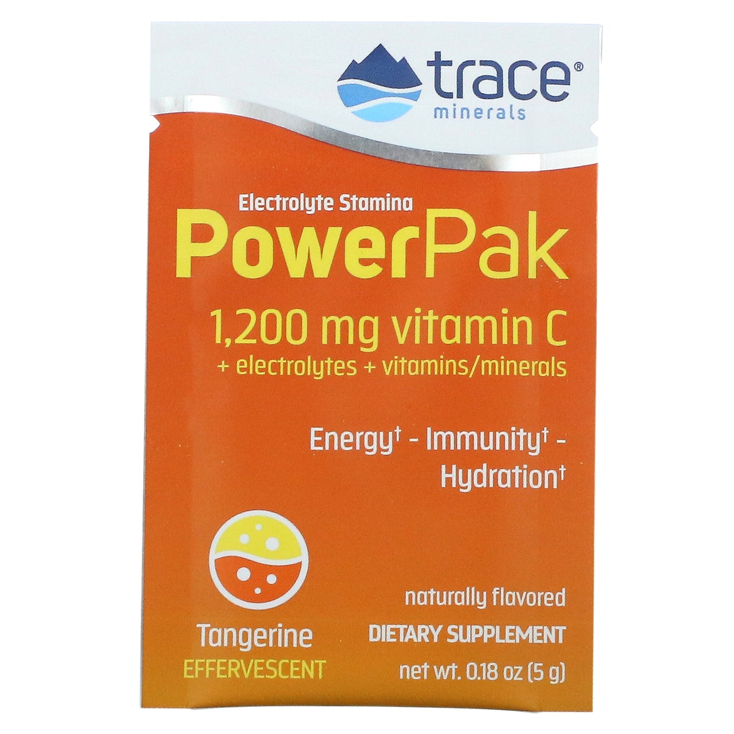 Trace, Electrolyte Stamina PowerPak, Tangerine, 30 Packets, 0.18 oz (5 g) Each