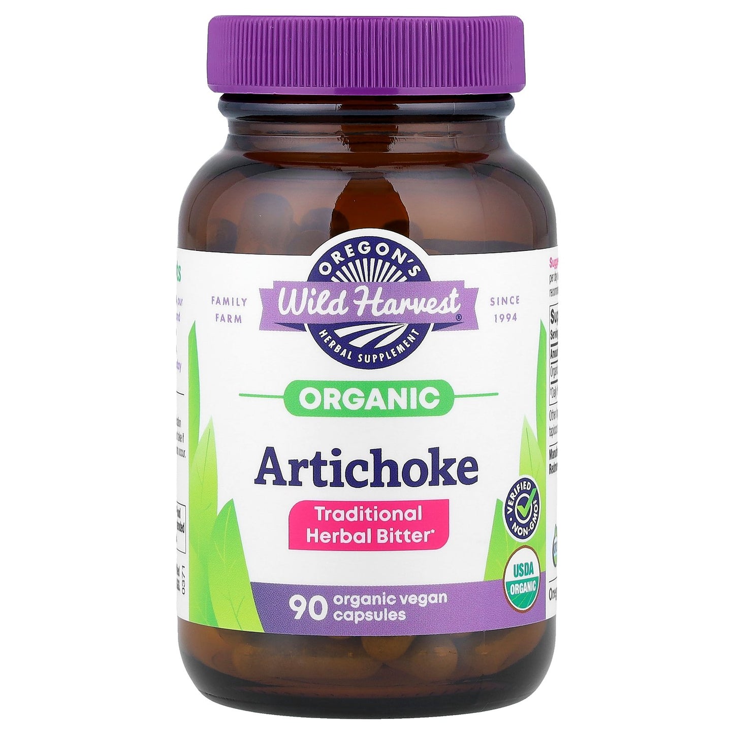 Oregon's Wild Harvest, Organic Artichoke, 90 Organic Vegan Capsules (300 mg per Capsule)