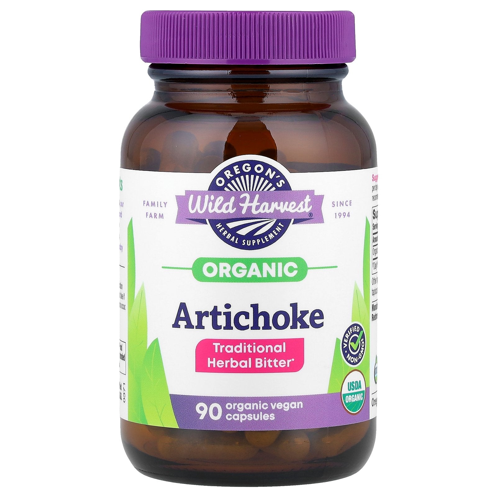 Oregon's Wild Harvest, Organic Artichoke, 90 Organic Vegan Capsules (300 mg per Capsule)