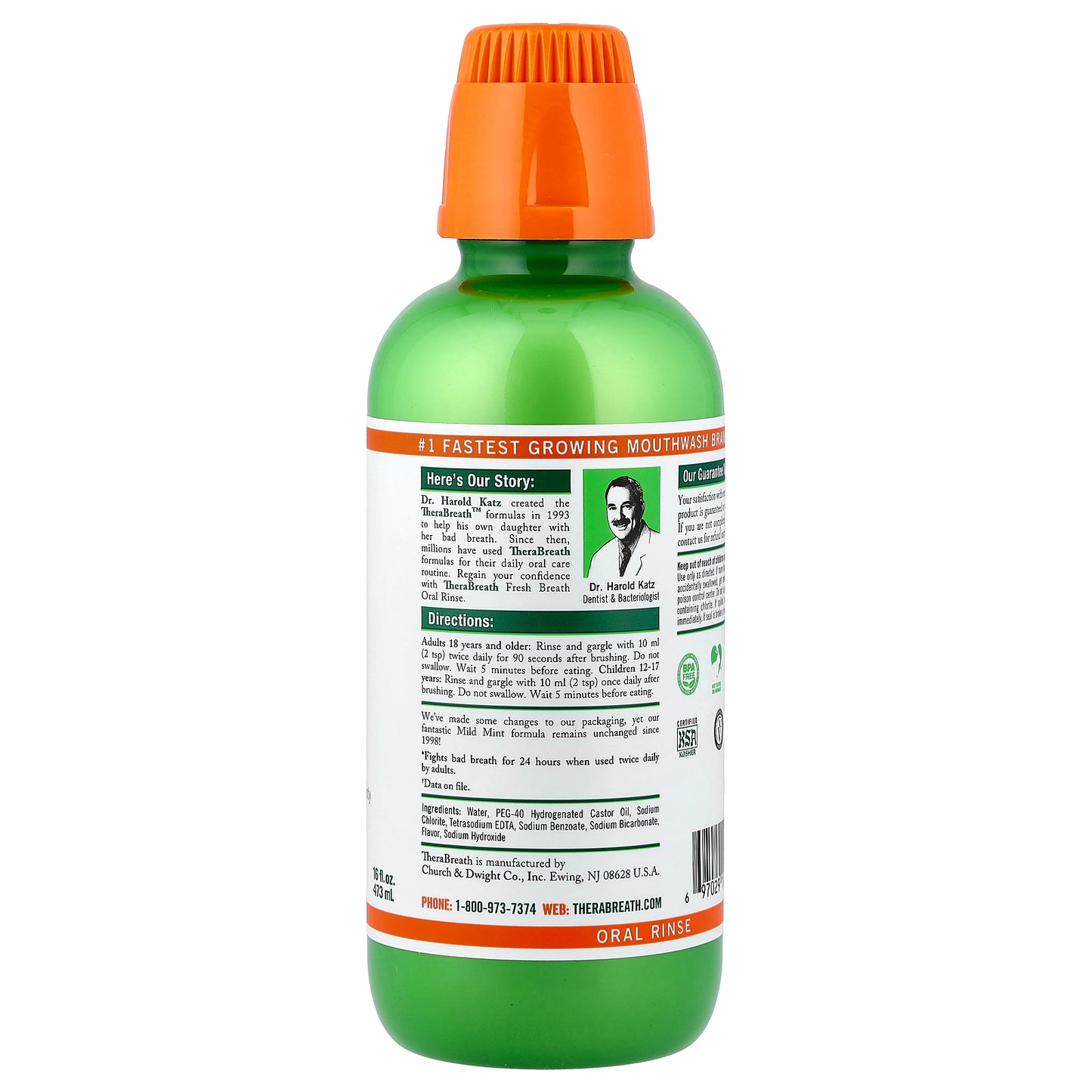 TheraBreath, Fresh Breath, Oral Rinse, Mild Mint, 16 fl oz (473 ml)