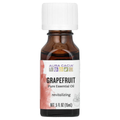 Aura Cacia, Pure Essential Oil, Grapefruit, 0.5 fl oz (15 ml)