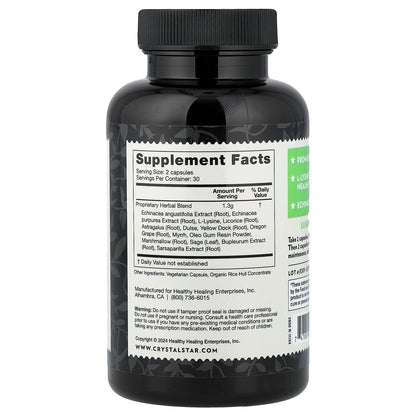 Crystal Star, Herp Defense, 60 Vegetarian Capsules