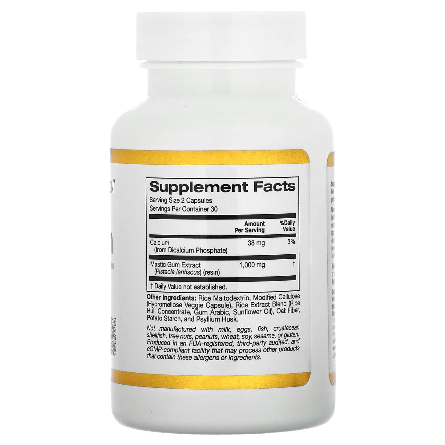 California Gold Nutrition, Mastic Gum, 500 mg, 60 Veggie Capsules