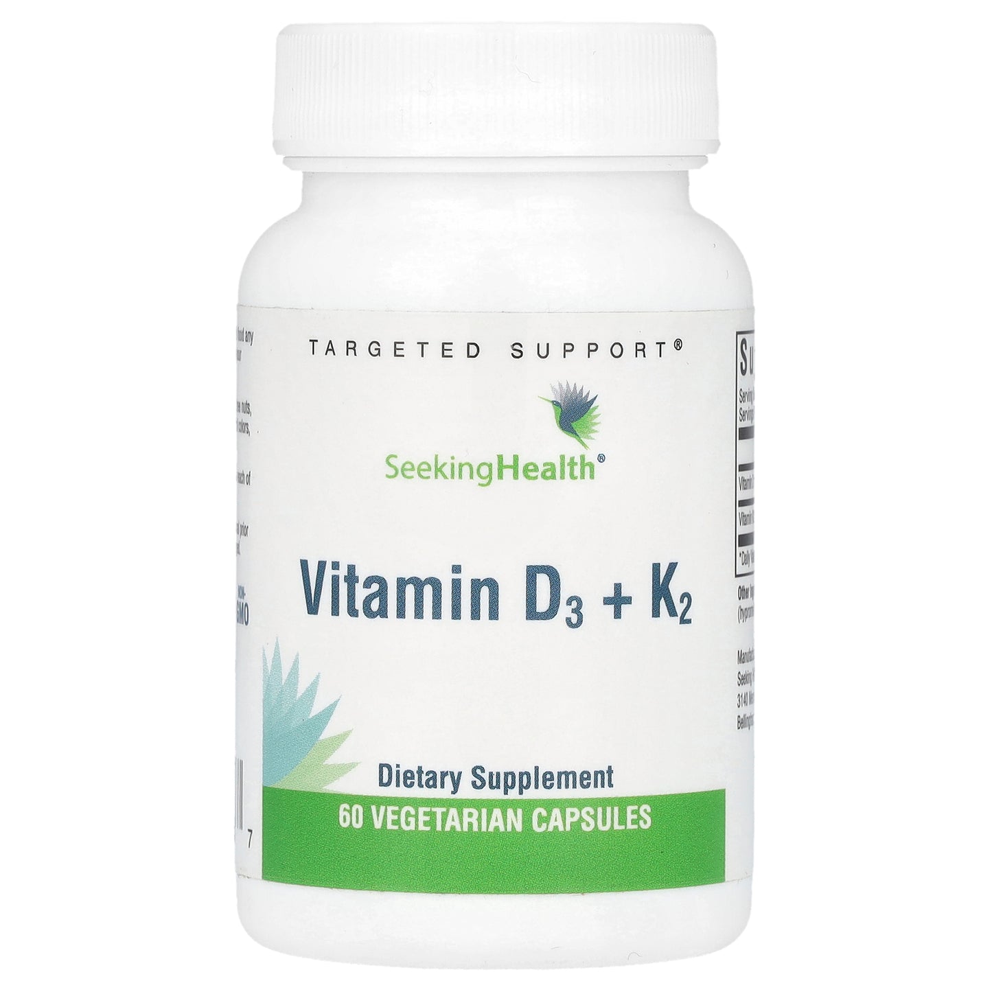 Seeking Health, Vitamin D3 + K2, 60 Vegetarian Capsules