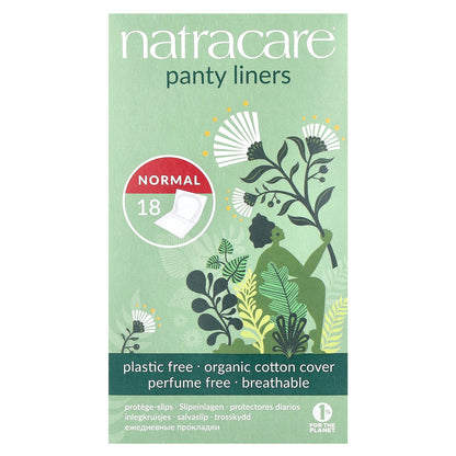Natracare, Panty Liners, Organic Cotton Covers, Normal, 18 Liners