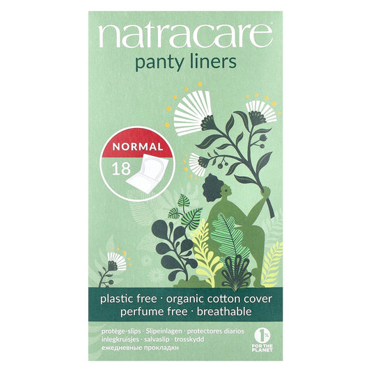 Natracare, Panty Liners, Organic Cotton Covers, Normal, 18 Liners