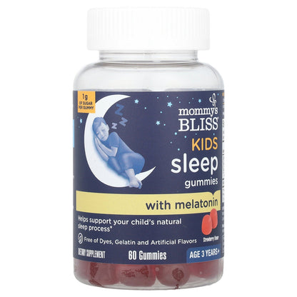 Mommy's Bliss, Kids Sleep Gummies With Melatonin, 3 Years+, Strawberry, 60 Gummies