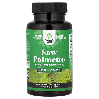 Nature's Craft, Saw Palmetto, 500 mg, 100 Capsules